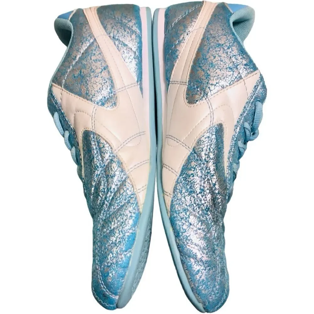 Eleven by Venus Williams Blue Silver Crackle Tennis Sneakers